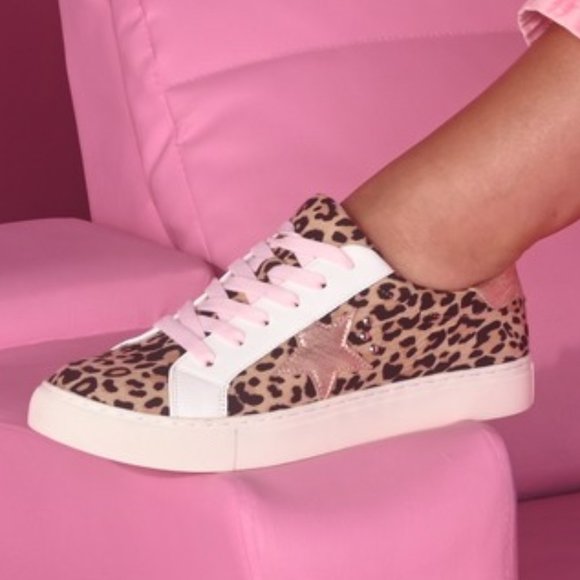 Corkys Supernova Star Sneakers in Leopard Rose Gold - Picture 3 of 7